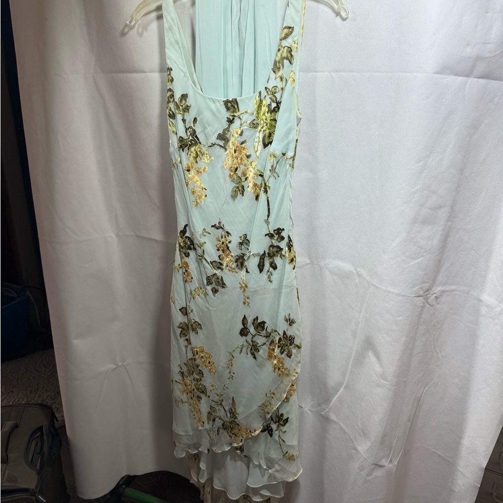 Alex Evenings Rare Whimsical Layered Hem Silk & Rayon two piece dress & scarf